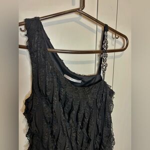 Elegant Black Ruffled Dress